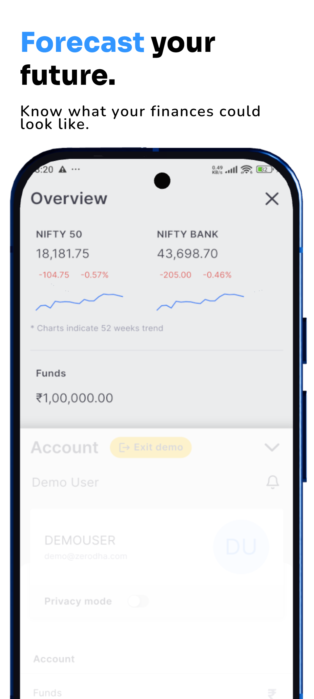 Modern app store screenshot layout with product-focused UI