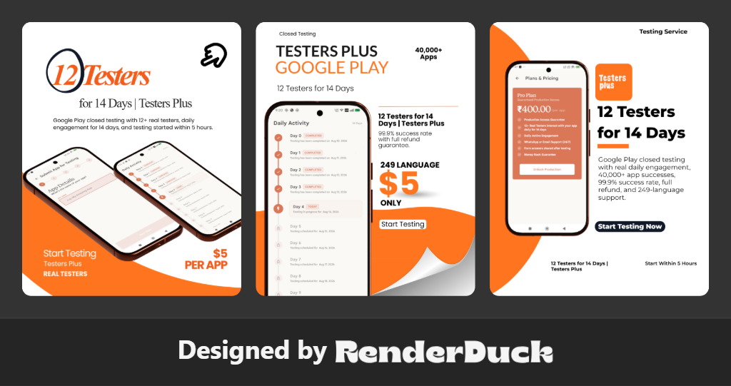 Testing Service Orange Color Instagram Slide preview